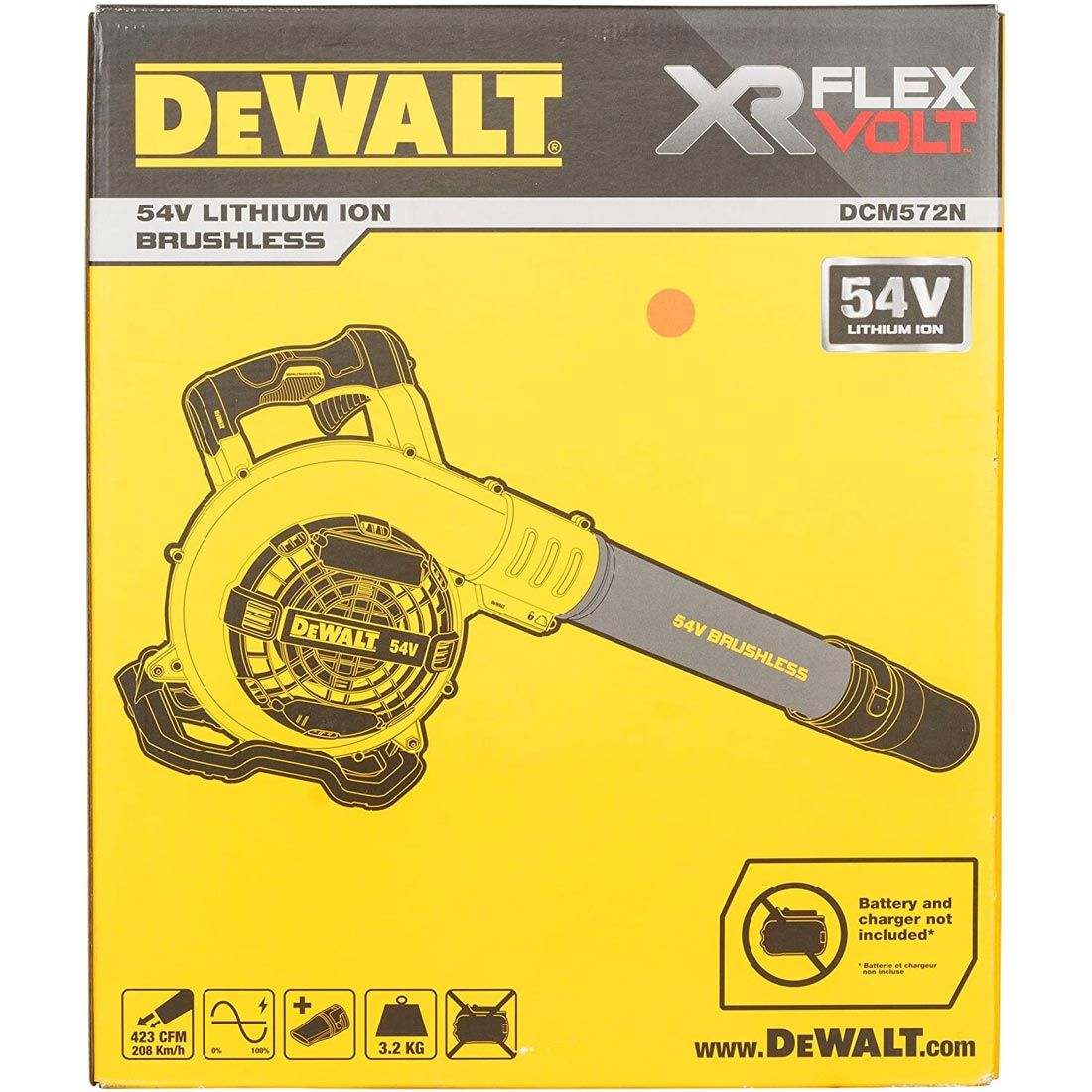 DeWalt DCM572N-XJ 54v XR FLEXVOLT Cordless Brushless Blower Body Only