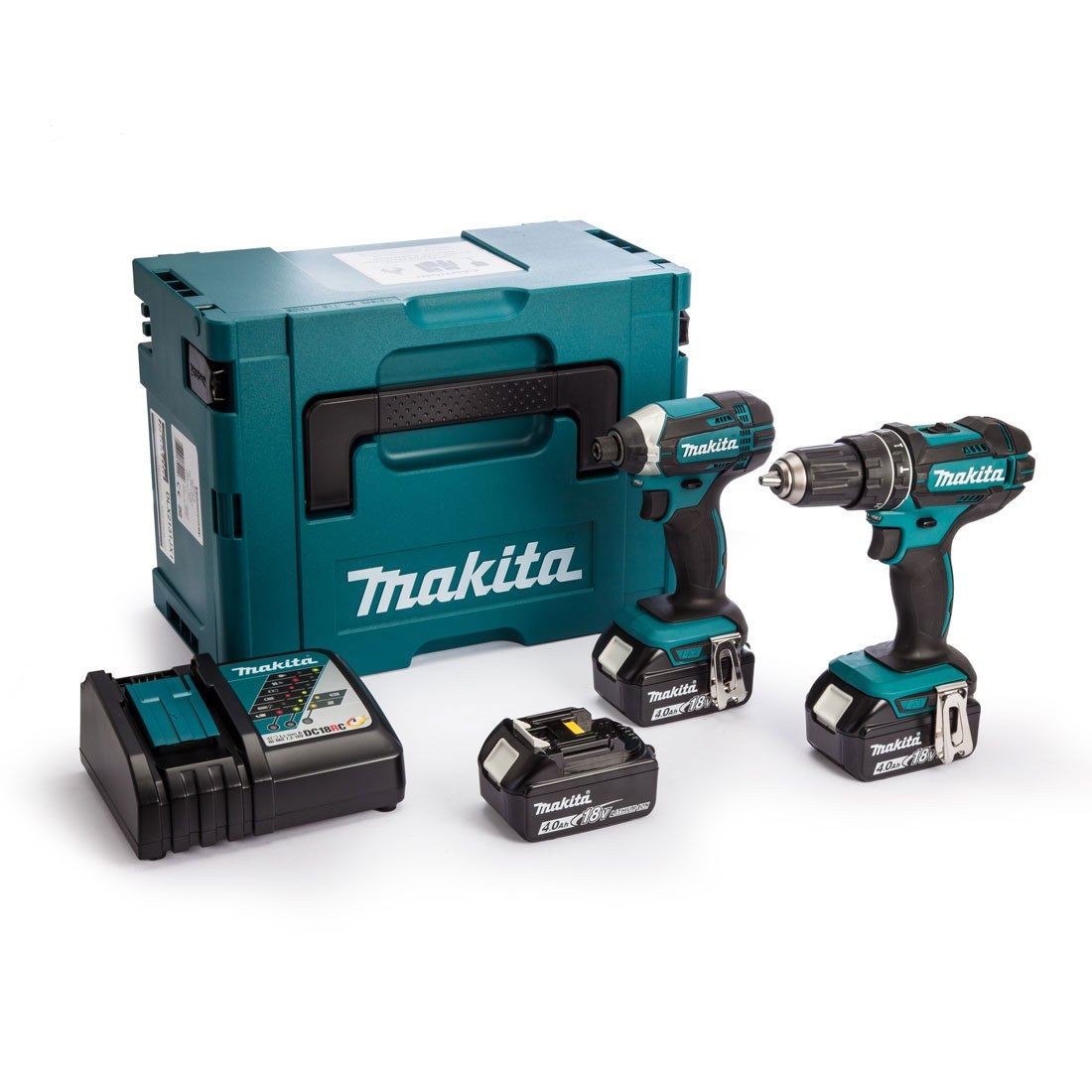 Makita DLX2131MJ1 18v Cordless 2 Piece Kit DHP482 Combi + DTD152 Impact Driver inc 3x 4Ah Batteries