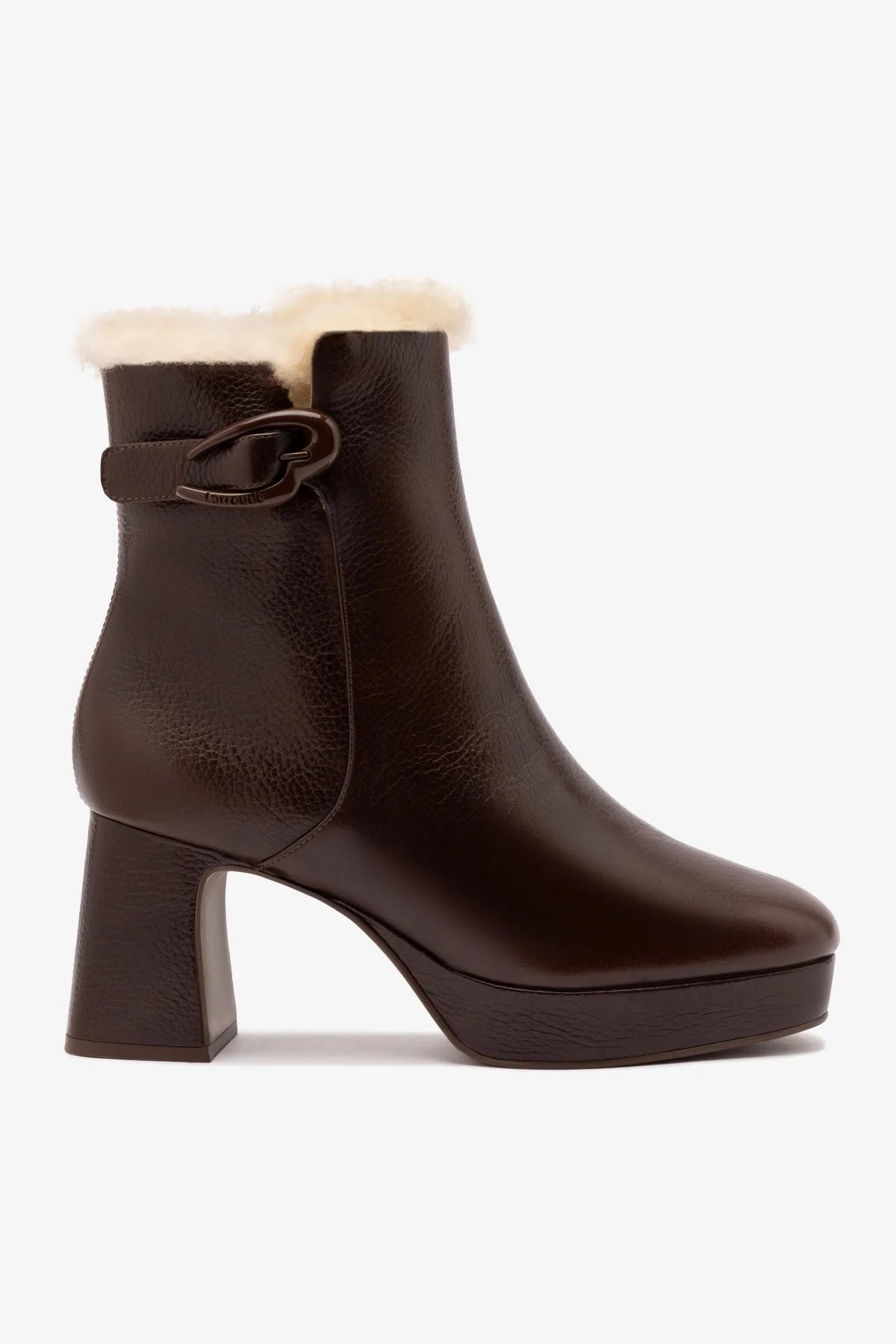 Dolly Verona Low Boot In Brown Leather And Natural Shearling